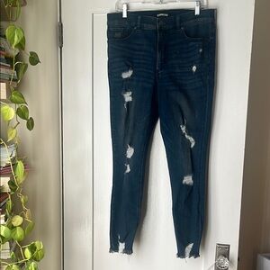 Express ripped skinny jeans